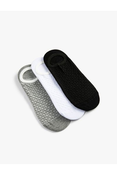 Koton Basic 3-Piece Booties Socks Set Textured Multicolor