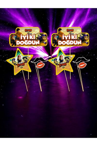 VibeHome 10 Pcs Brawl Stars Themed Speech Balloon - for Birthday Party and Fun Events