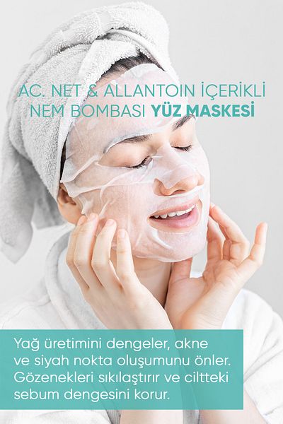 Besame Ac.net & Allantoin Moisture Bomb Paper Face Mask 10 Pack