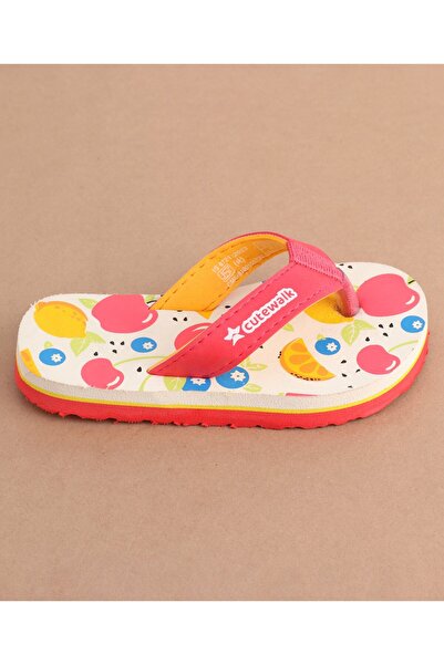 Cute Walk by Babyhug Slip On  Flip Flops with Fruit Design- Red