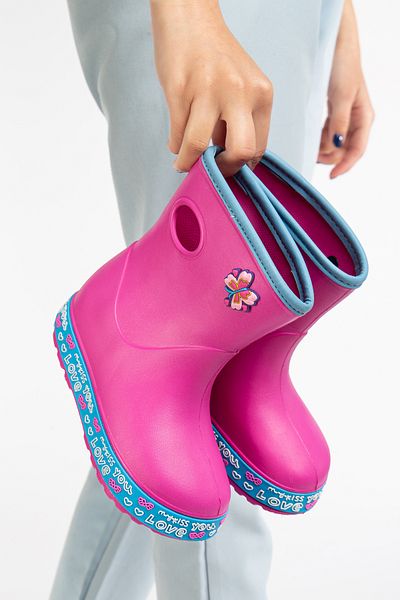 PLN SHOES Koko Kids Rain Boots - Μάλλινες, πολύχρωμες, τυλιγμένες και αδιάβροχες