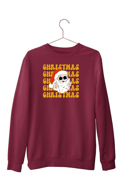 ESTİLİVO Christmas Christmas Christmas Printed Unisex Knitwear Oversize Sweat Hoodie