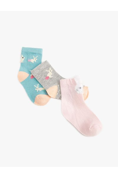 Koton Set of 3 Multicolored Cotton Socks