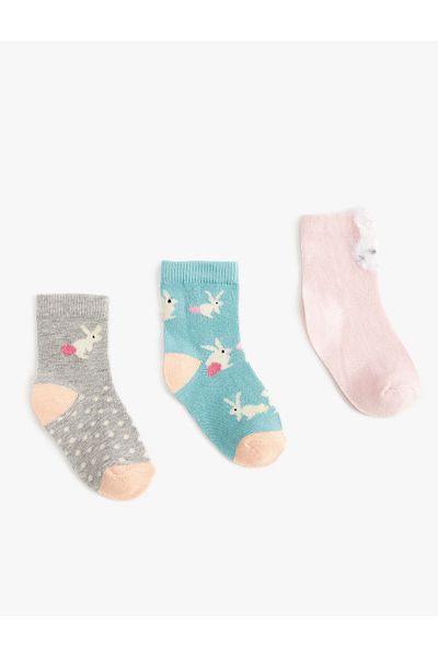 Koton Set of 3 Multicolored Cotton Socks