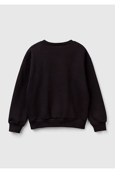 United Colors of Benetton Момичешки суичър с черно лого и печат на Мики Маус