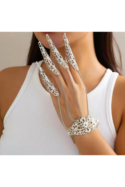 Girift Vintage Dems Wrist Chain Finger Jewelry - Hand Jewelry Şahmeran