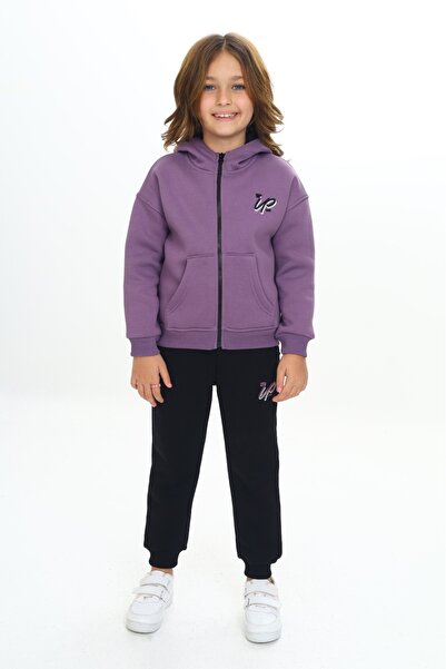 Toontoy Κοριτσίστικο Σετ Φόρμας με κουκούλα Φερμουάρ με τύπωμα