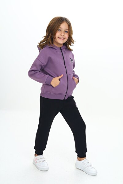 Toontoy Κοριτσίστικο Σετ Φόρμας με κουκούλα Φερμουάρ με τύπωμα