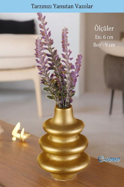 Evene Vase Small - Table Top and Home Decoration, Gold Color Model 5