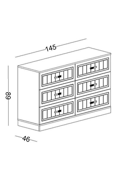 Lajivert Bella Geniş Şifonyer