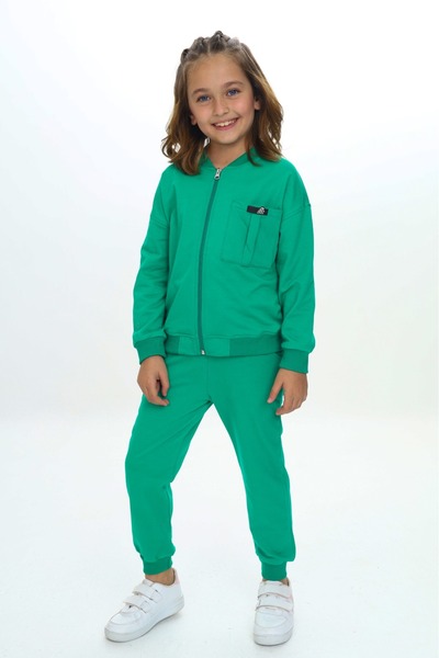 Toontoy Set de trening pentru fetiță cu buzunar pe piept