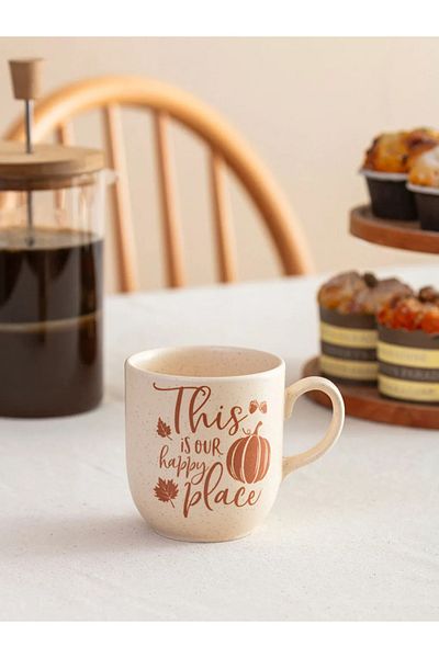 LC Waikiki Lcw Home Orange Printed Ceramic Mug Cup 345 ml
