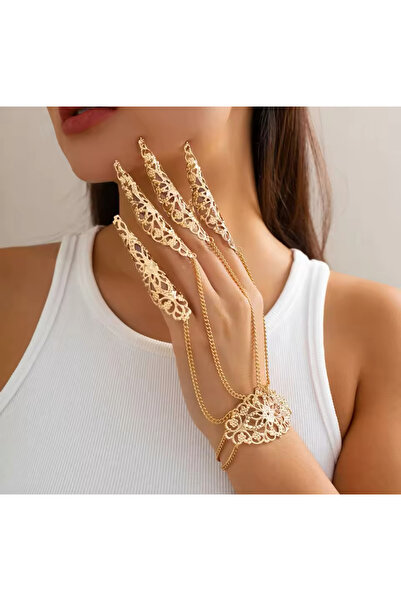 Girift Vintage Dems Wrist Chain Finger Jewelry - Hand Jewelry Şahmeran