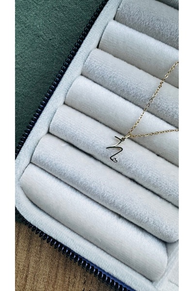 Rüya Kalp Detay Minimal N Harf Kolye