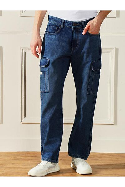 Dennis Lingo By Styli Mid Rise Relaxed Fit Cargo Pockets Jeans