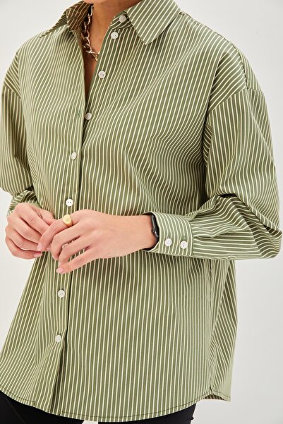 Allyco Cămașă din bumbac cu dungi confortabile