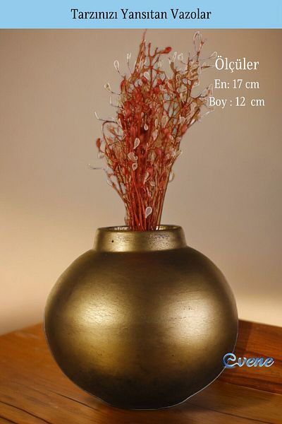 Evene Small Vase - Table Top and Home Decoration, Gold Antique Color Model 36