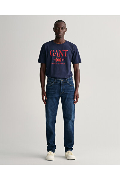 Gant Erkek Lacivert Regular Fit Jean Pantolon