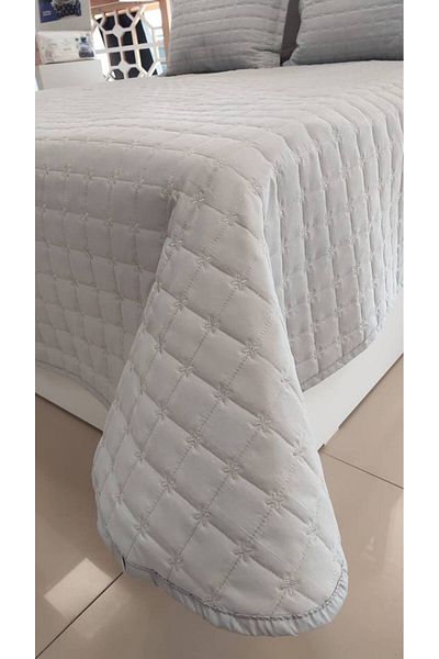 Sudemhome Gray Double Embroidered Oversized Bed Set