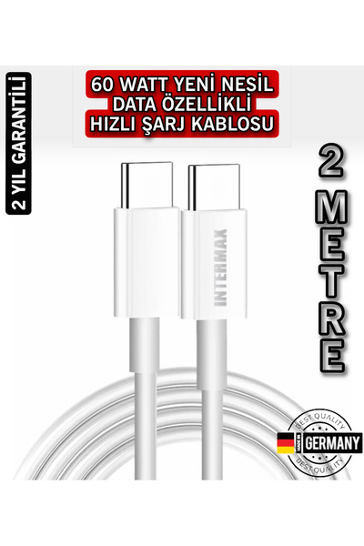 intermax Samsung Uyumlu 45watt 2metre Type-c To Type-c Hızlı Şarj Aleti Cihazı Data Kablo
