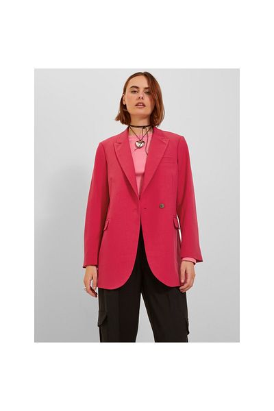 Jack & Jones Jack&jones Double Breasted Collar Single Button Fuchsia Women's Jacket12200590