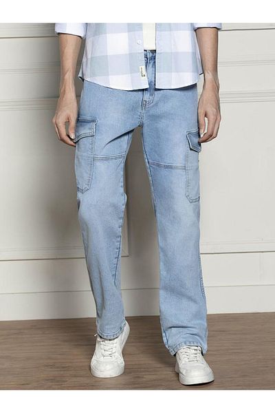 Dennis Lingo By Styli Mid Rise Relaxed Fit Light Fade Stretchable Jeans