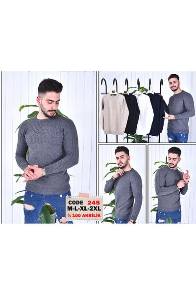 BAYMAN Men's Acrylic Towel Collar Sweater