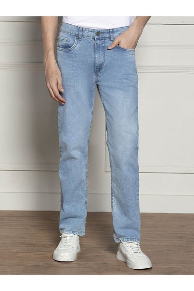 Dennis Lingo By Styli Mid Rise Relaxed Fit Light Fade Stretchable Jeans