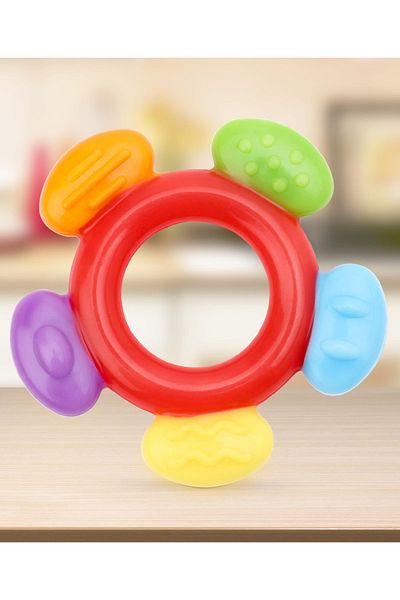 Babyhug Babyhug Silicone Teether Orange Shape, Multi-Textured Soft Material,BPA-Free - 3 to 24 Months