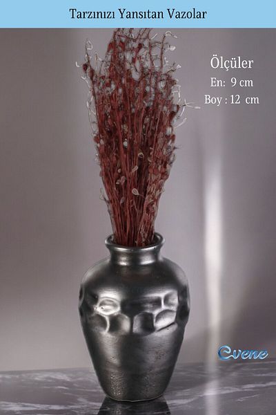 Evene Small Vase - Table Top Vase, Home Decoration, Silver Antique Color Model 46