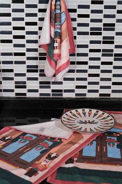 moris home CHRISTMAS PATTERNED SET OF 3 30X50 KITCHEN TOWELS