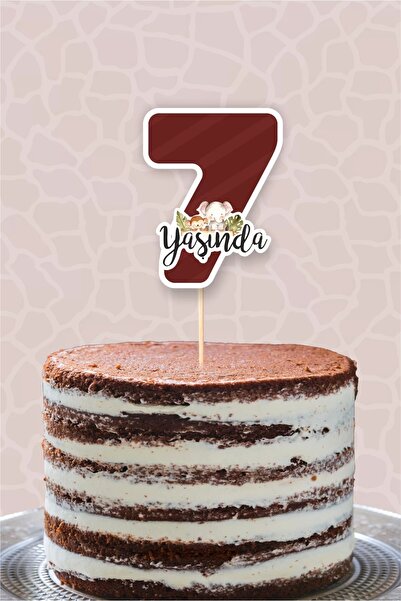 neşeli günlerim Safari Pastel 7 ani (șapte) Ornament pentru tort *Hârtie groasă