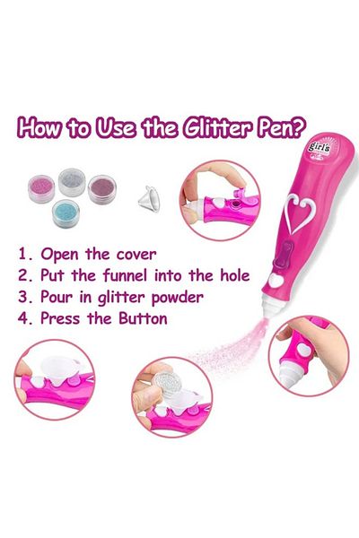 Taimi Sparkling Nail Set for Girls, Includes Stickers, Glitter Polish, Playhouse Toys & Games