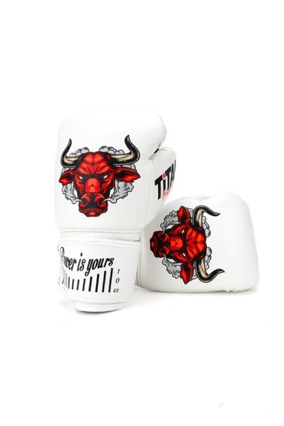 Titan Sport Titan Sport White Anger Bull Patterned Set Fgr Model-15 Boxing Gloves