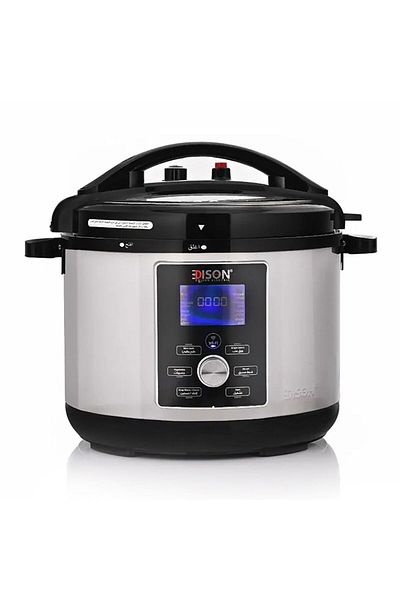 Edison Edison Granite Pot Electric Pressure Cooker, 1400 Watts, 10 Liters, 11 Functions - Silver Black