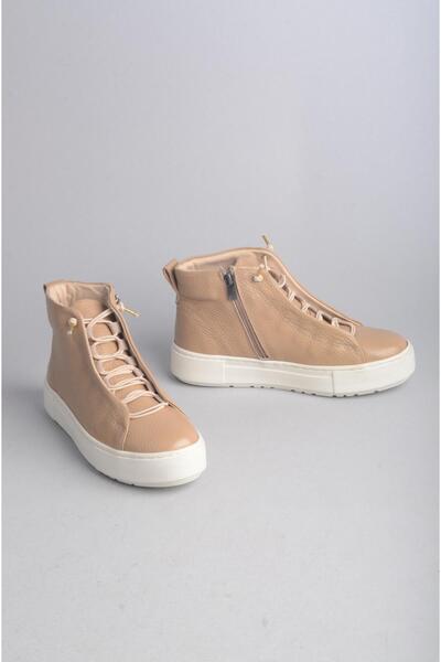 SEÇ KUNDURA Γυναικείες αθλητικές μπότες από ΓΝΗΣΙΟ ΔΕΡΜΑ - SELECT 2402, Nude