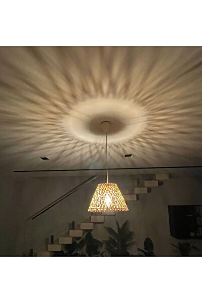 Mady Aksesuar Bambu Sarkıt Avize Aydınlatma Kış Bahçesi Bohem Özel Tasarım 30 cm