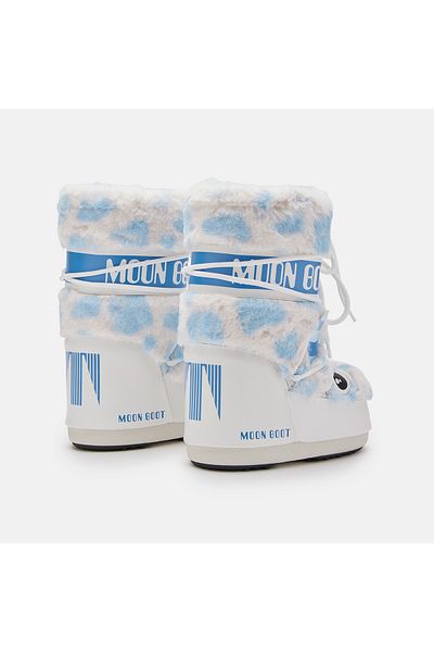MOON BOOT Women's / Girls' Boots (Snow) 80D 3400260 -Af19 Moon Boot Icon Yeti Faux Fur White/Light Blue (23-26)