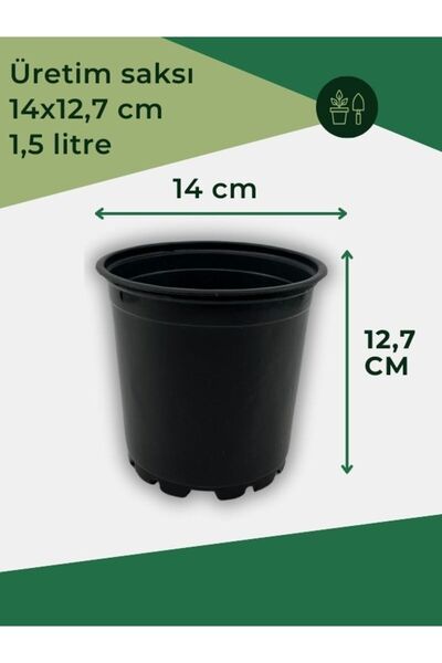 MF Botanik 10 Lu Yuvarlak Üretim Saksısı 14x12,7 Cm 1.5 Litre