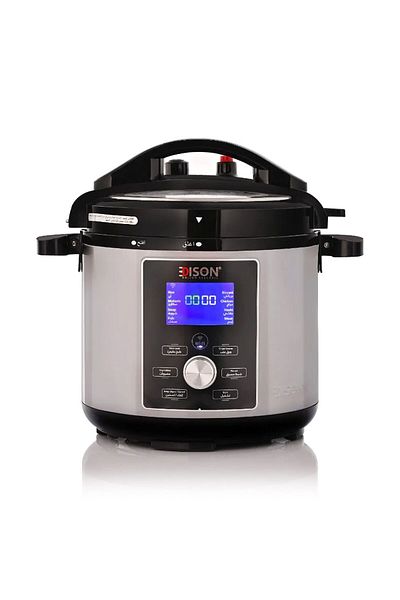 Edison Edison Granite Pot Electric Pressure Cooker, 1200 Watt, 8 Liters, 11 Functions - Silver Black