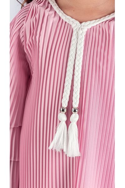 Mnk Baby&Kids Rochie din crep plisată pentru fete ROZ - MNK0595