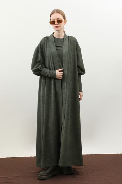 ZÜLAYS Dark Green Bag Abaya Set