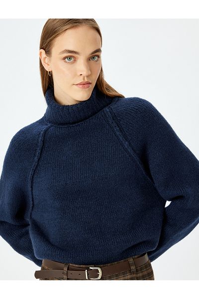 Koton Turtleneck Stitching Detail Long Sleeve Knitwear Sweater