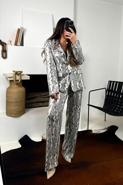 Sohotique By P Gray Sequined Snakeskin Printed Pants