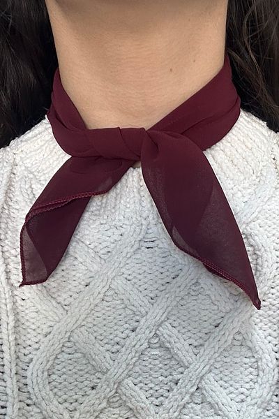 MAZEN Claret Red, Απλό σιφόν κασκόλ Αξεσουάρ πολλαπλών χρήσεων 45x45