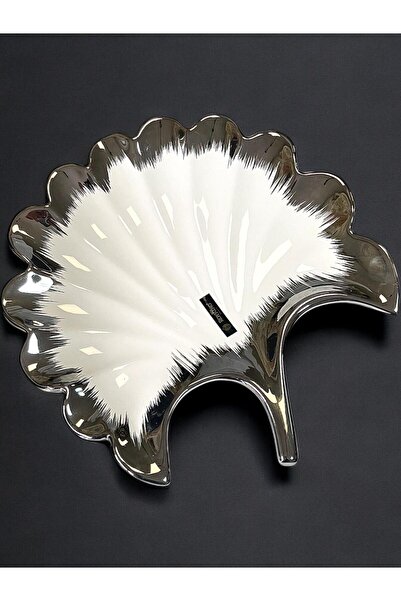 ROY KING ROYKİNG LINE SILVER YAPRAK SUNUM TABAK BÜYÜK 30*30