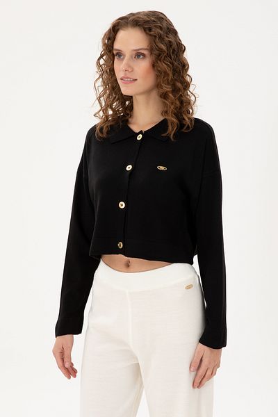 U.S. Polo Assn. Women's Black Knitwear Cardigan 50297152 -Vr046