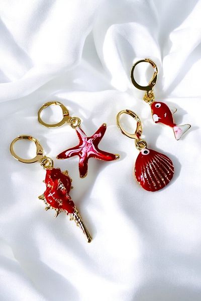 PETEK AKSESUAR Sea Shell 4 Piece Earring Set