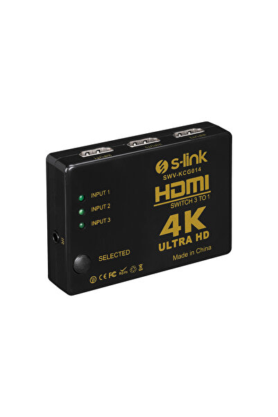 S-LINK Swv-Kcg014 Hdmi 3To1 Switch 4K-2K, İr + Adaptör