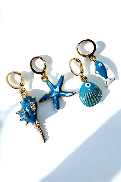 PETEK AKSESUAR Sea Shell 4 Piece Earring Set